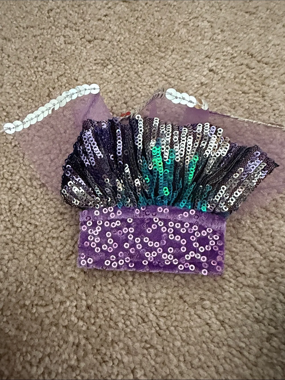 Weissman IC intermediate child approx 8 Purple Multicolor Sequin Dance Costume